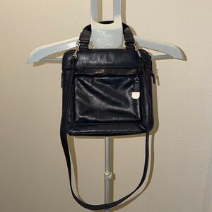 Diamicci Classic Navy Blue Leather Messenger Bag